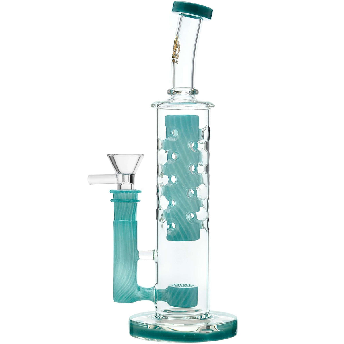 Calibear Flower Straight Fab-V2 Water Pipe | Flower of Life Perc Bong