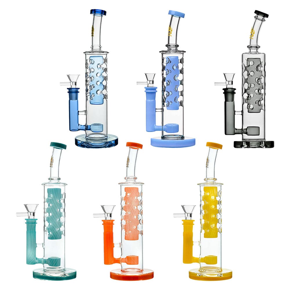 Calibear Flower Straight Fab-V2 Water Pipe | Flower of Life Perc Bong