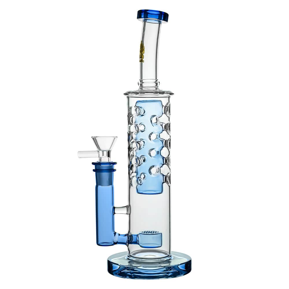 Calibear Flower Straight Fab-V2 Water Pipe | Flower of Life Perc Bong