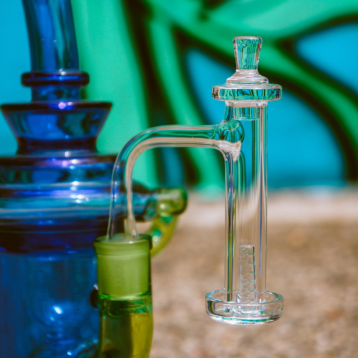 AFM Milky Way Quartz Dab Banger Set, 20mm Flat-Top Premium Quartz Nail Kit with Tower Spinner & Spaceship Cap