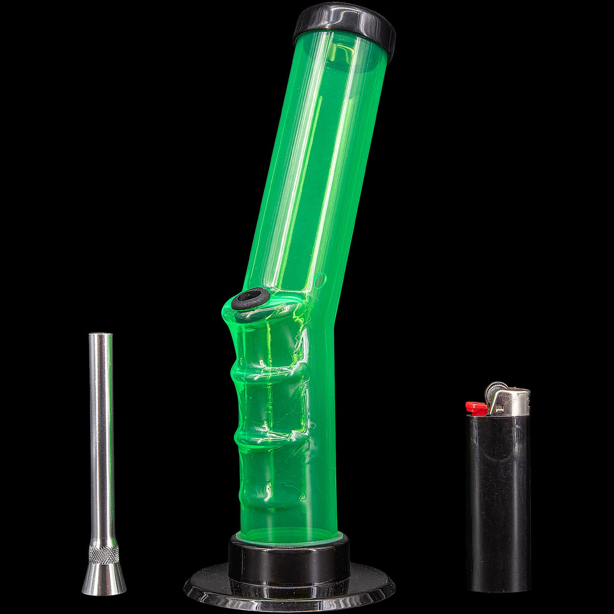 JM Enterprises 9-12" Acrylic Angled Straight Tube Bong - Multiple Colors