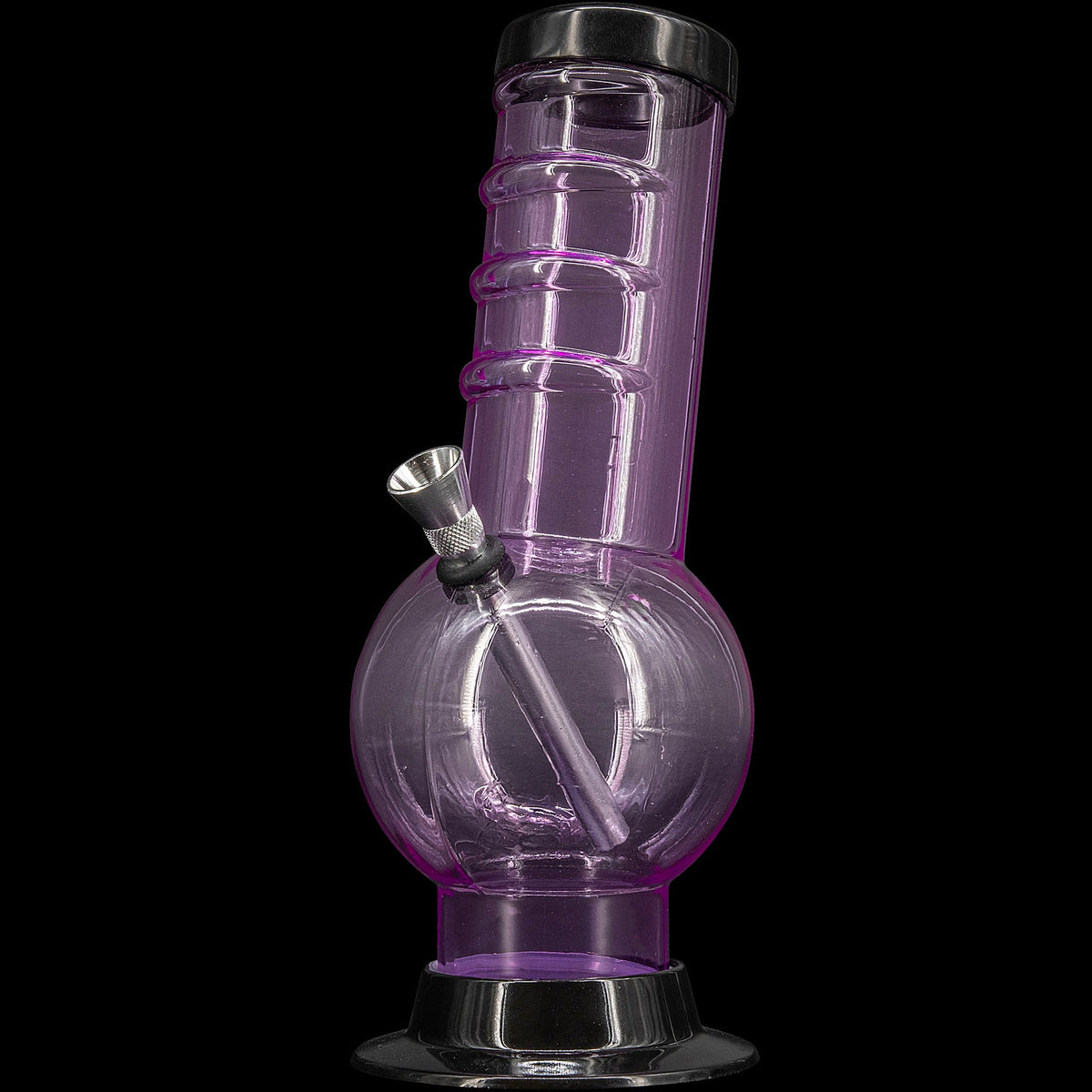 JM Enterprises 9-12" Acrylic Bent Neck Bubble Base Bong - Multiple Colors