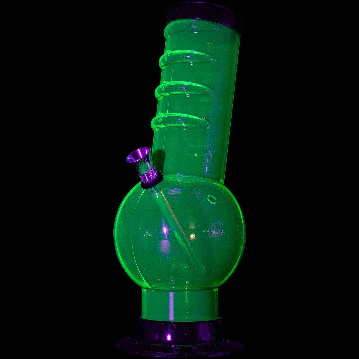 JM Enterprises 9-12" Acrylic Bent Neck Bubble Base Bong - Multiple Colors