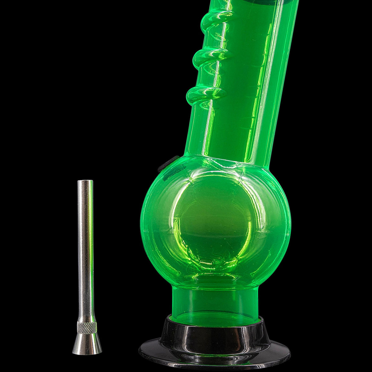 JM Enterprises 9-12" Acrylic Bent Neck Bubble Base Bong - Multiple Colors