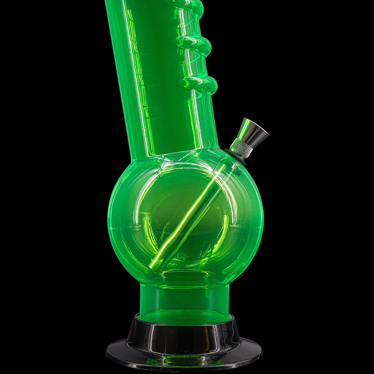 JM Enterprises 9-12" Acrylic Bent Neck Bubble Base Bong - Multiple Colors