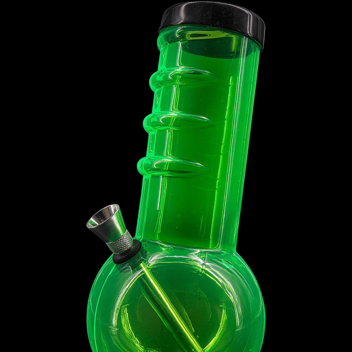 JM Enterprises 9-12" Acrylic Bent Neck Bubble Base Bong - Multiple Colors