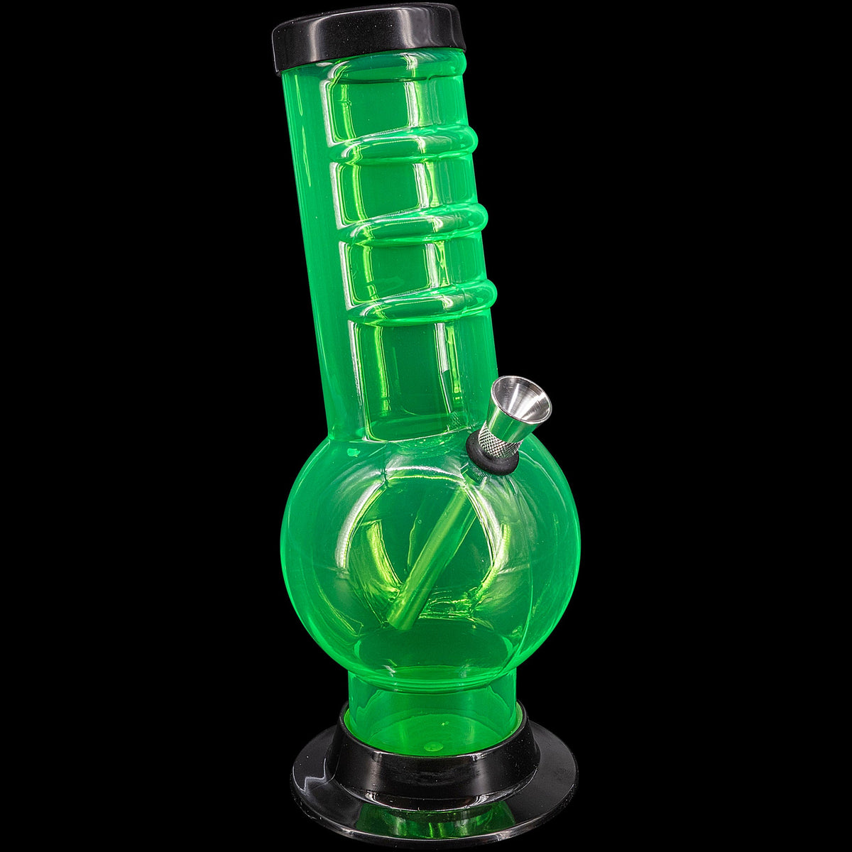 JM Enterprises 9-12" Acrylic Bent Neck Bubble Base Bong - Multiple Colors