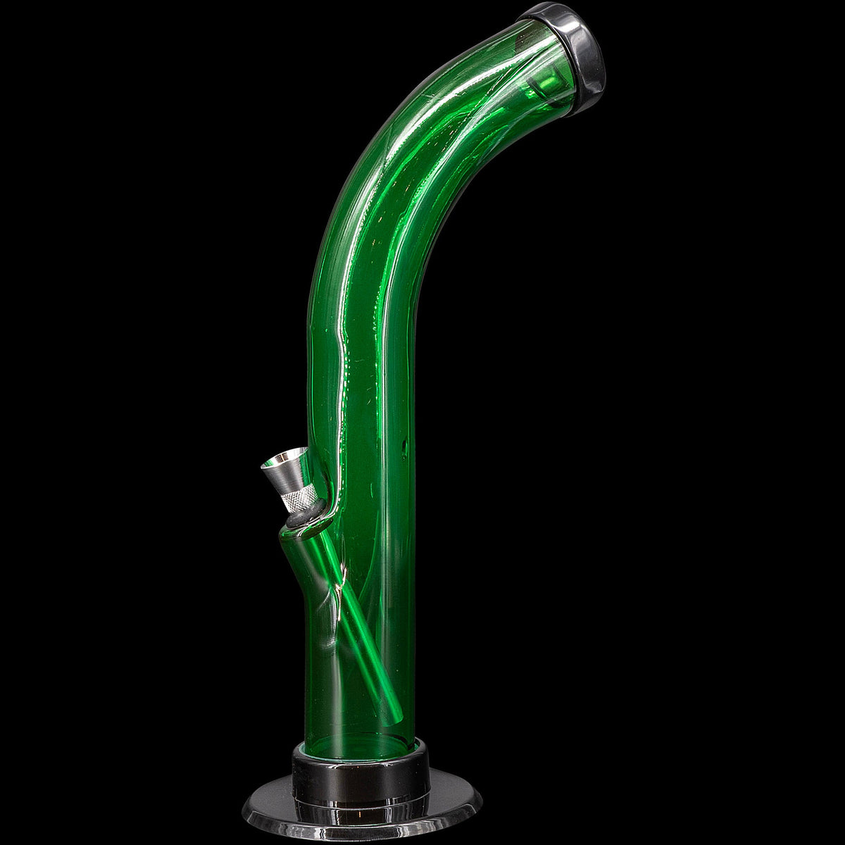 JM Enterprises 10'' Acrylic Curved Tube Bong - Multiple Colors