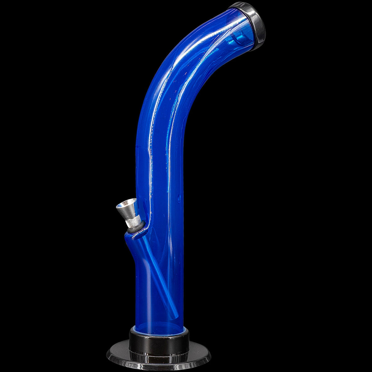 JM Enterprises 10'' Acrylic Curved Tube Bong - Multiple Colors