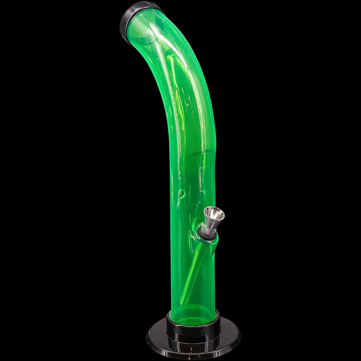 JM Enterprises 10'' Acrylic Curved Tube Bong - Multiple Colors