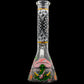Aliens And Hemp Leaves Glow Glass Beaker Water Pipe-10"