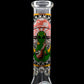 Aliens And Hemp Leaves Glow Glass Beaker Water Pipe-10"