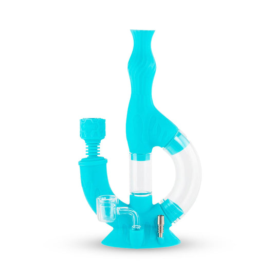 Ooze Echo Silicone Water Pipe & Nectar Collector - Aqua Teal