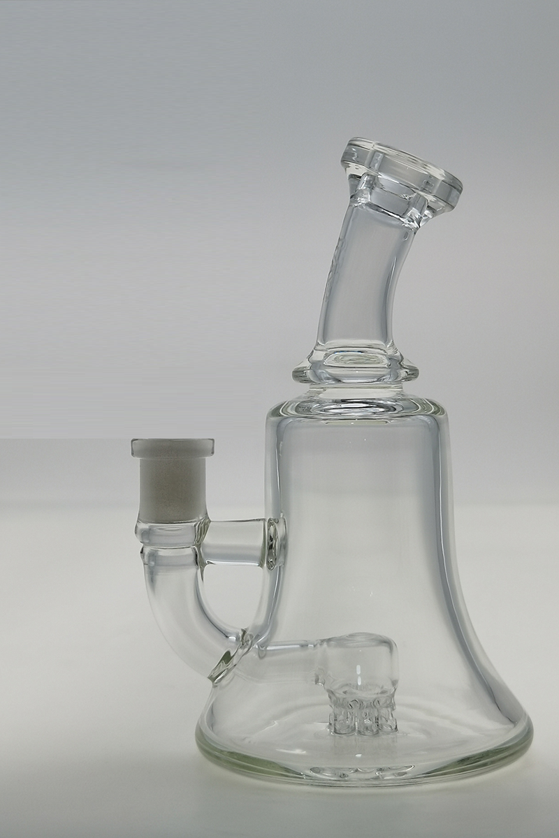 TAG - 6.5" Micro 6 Arm Tree w/ Bellow Base 50x5MM (14MM Female) Wavy Laser Engraved Logo - Clear .01 (QZ-072T-2431LE.04)