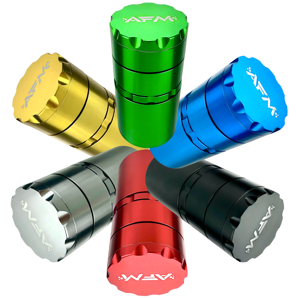 AFM 5-Piece Aluminum Herb Grinder, Premium Multi-Chamber Grinder