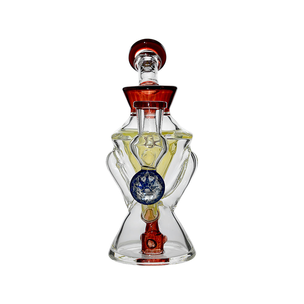 Calibear Hourglass Marble Adorned Recycler Dab Rig