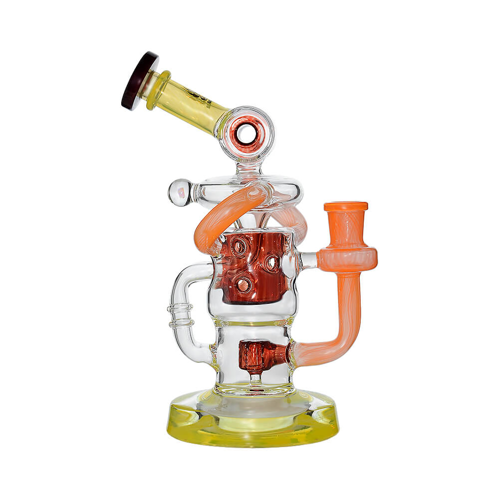 Calibear 8" Honeycomb Twisted Recycler Dab Rig