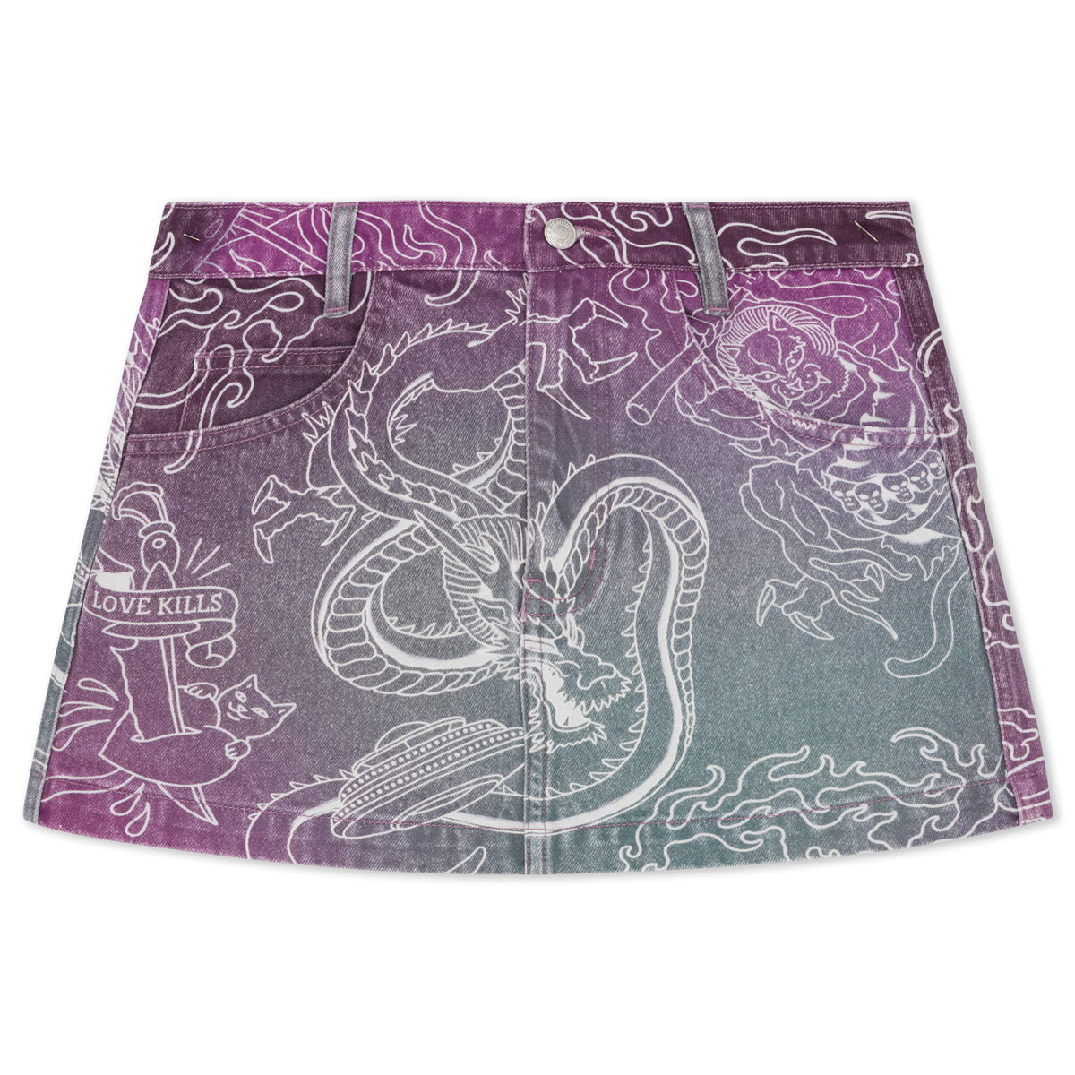 Trace Denim Skirt (Multi)