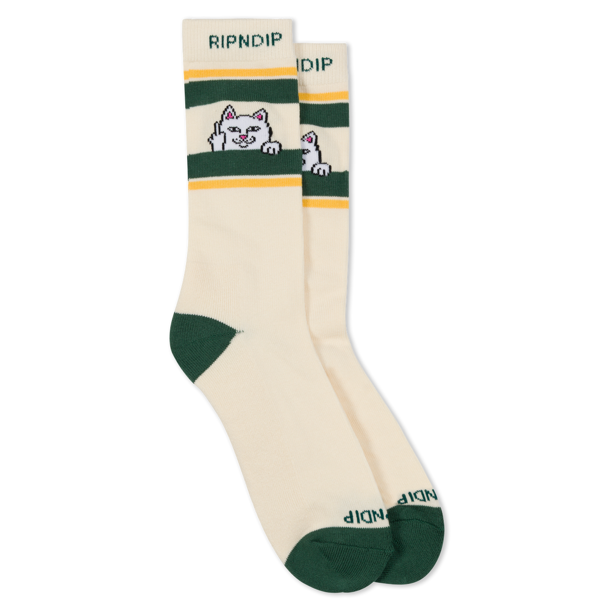 Peeking Nermal Socks (Bone / Forest)