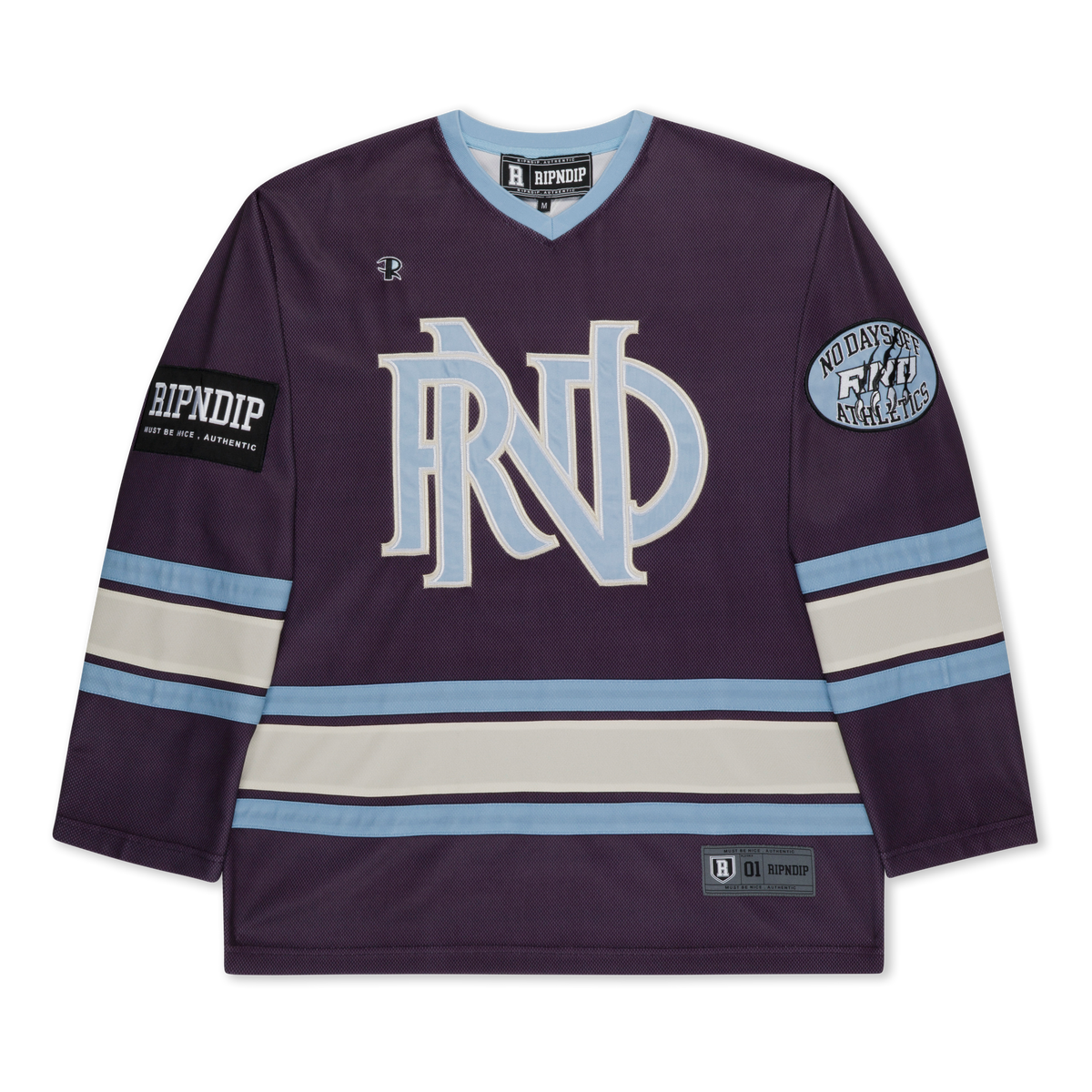 No Days Off Hockey Jersey  (Plum)