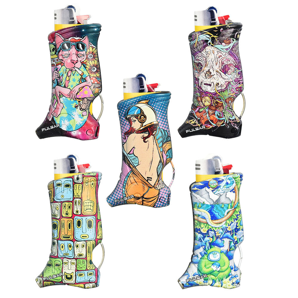 25PC DISP - Pulsar Design Series Toker Poker Lighter Sleeve - Asst