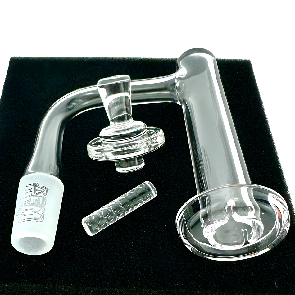 AFM Milky Way Quartz Dab Banger Set, 20mm Flat-Top Premium Quartz Nail Kit with Tower Spinner & Spaceship Cap