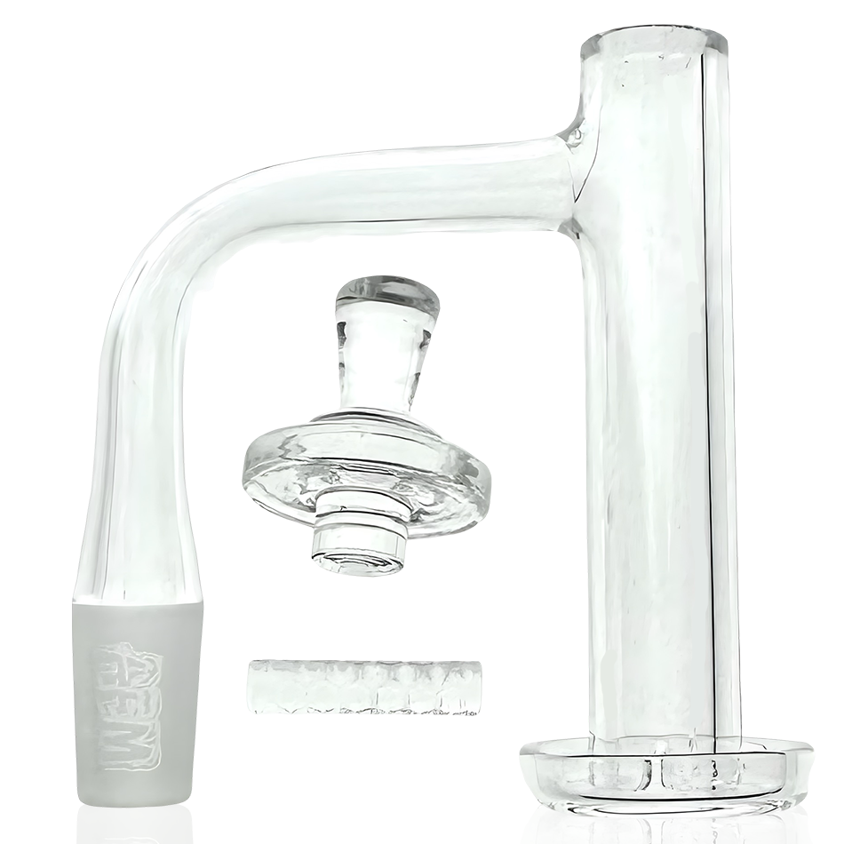 AFM Milky Way Quartz Dab Banger Set, 20mm Flat-Top Premium Quartz Nail Kit with Tower Spinner & Spaceship Cap