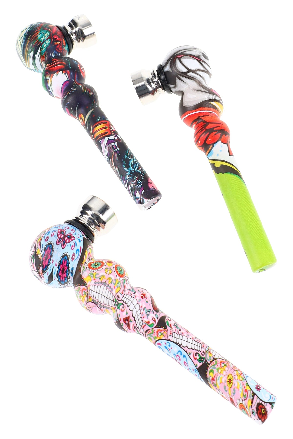Ceramic Hand Pipe with Metal Bowl “Kiln Classic” – Assorted Colors