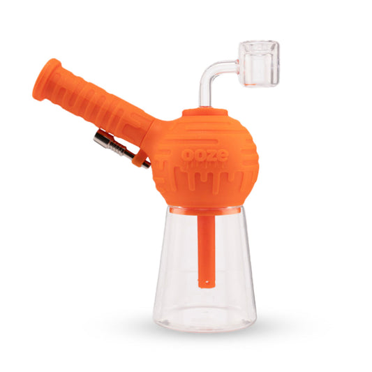 Ooze Blaster Silicone Glass Hybrid Water Pipe and Nectar Collector - Orange Burst