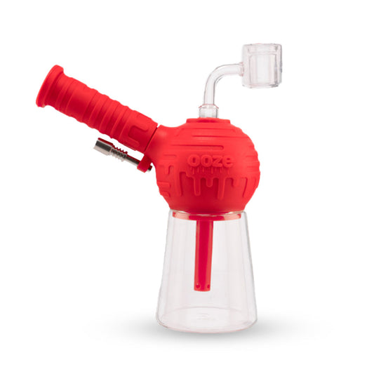 Ooze Blaster Silicone Glass Hybrid Water Pipe and Nectar Collector - Scarlet Black
