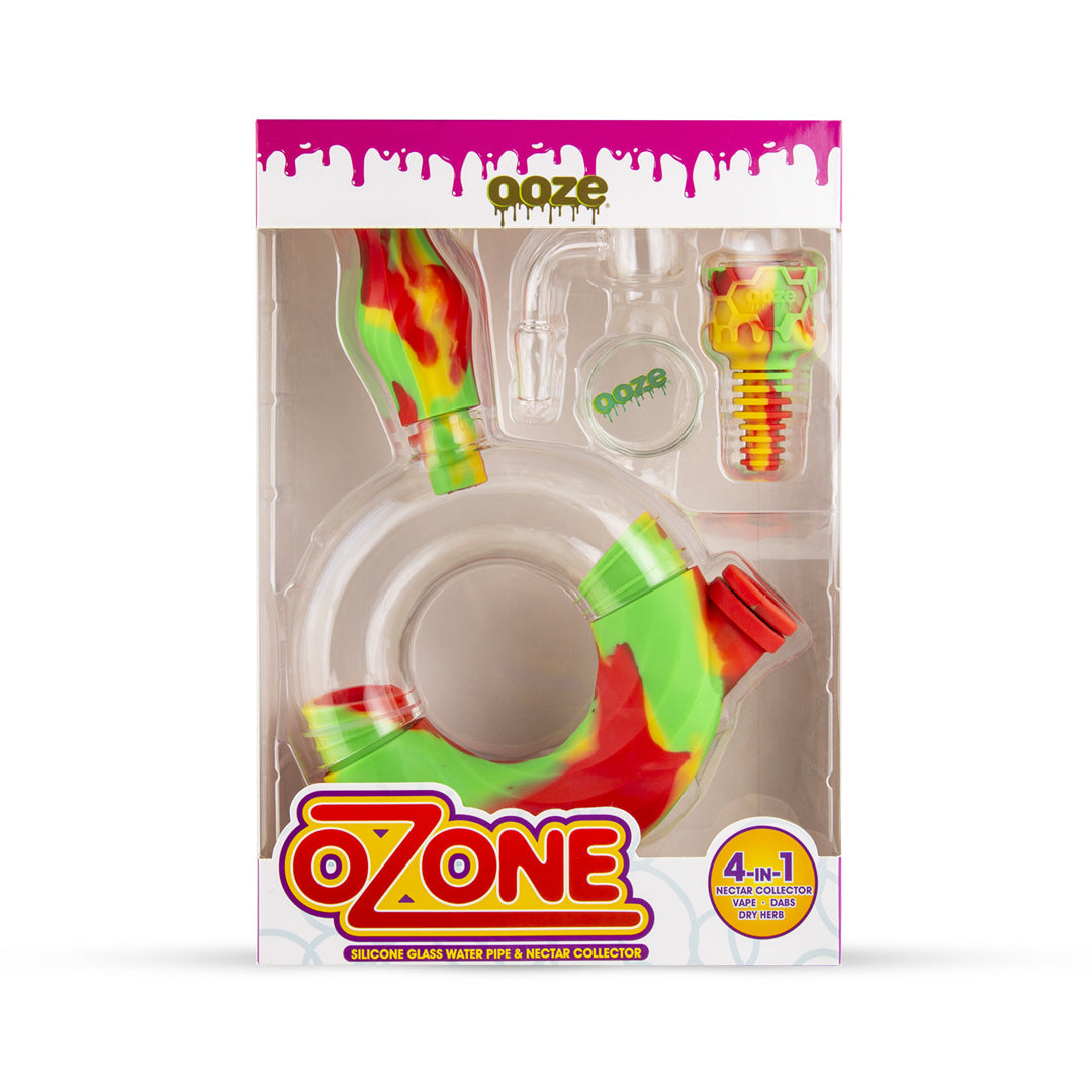 Ooze Ozone Silicone Water Pipe & Nectar Collector - Rasta