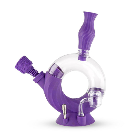 Ooze Ozone Silicone Water Pipe & Nectar Collector - Ultra Purple
