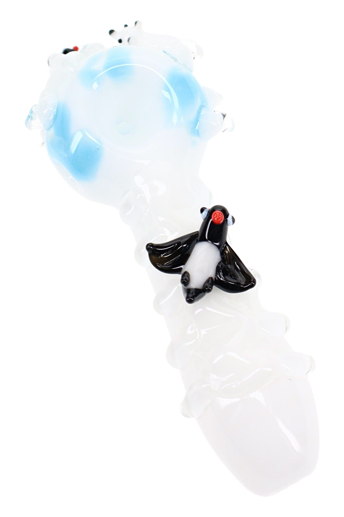 Empire Glassworks “Icy Penguins” Glass Hand Pipe – 4½″ – US-Made
