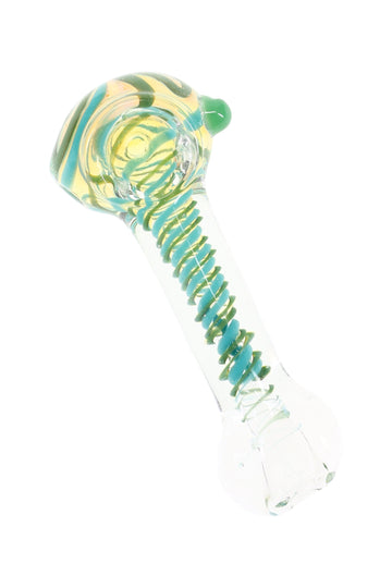 Color-Changing Spiral Stripe Spoon Pipe “Mint Twist” – 3½″ – Assorted Colors