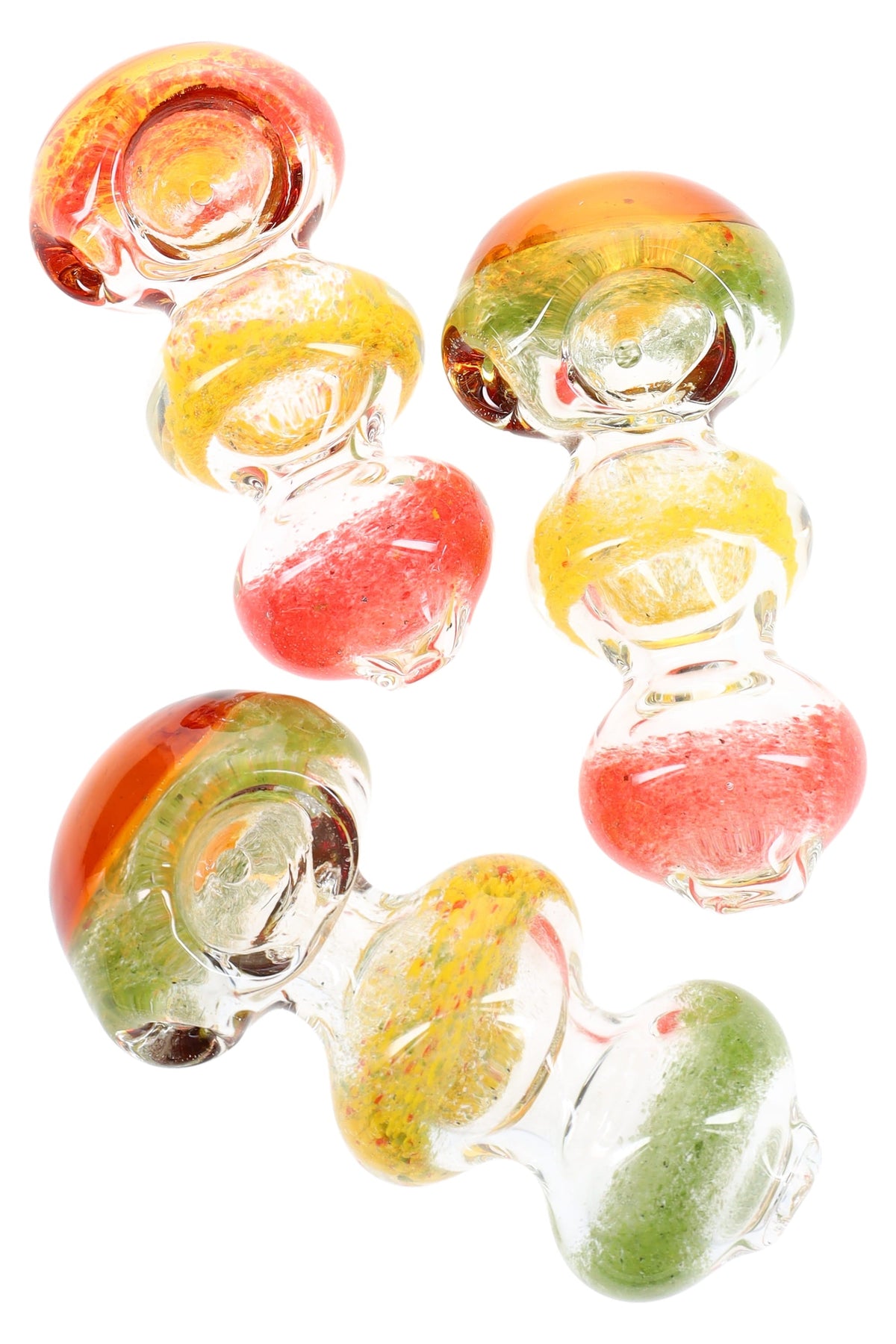 Clear Rasta Frit Glass Spoon “Rasta Bubbles” – 4″