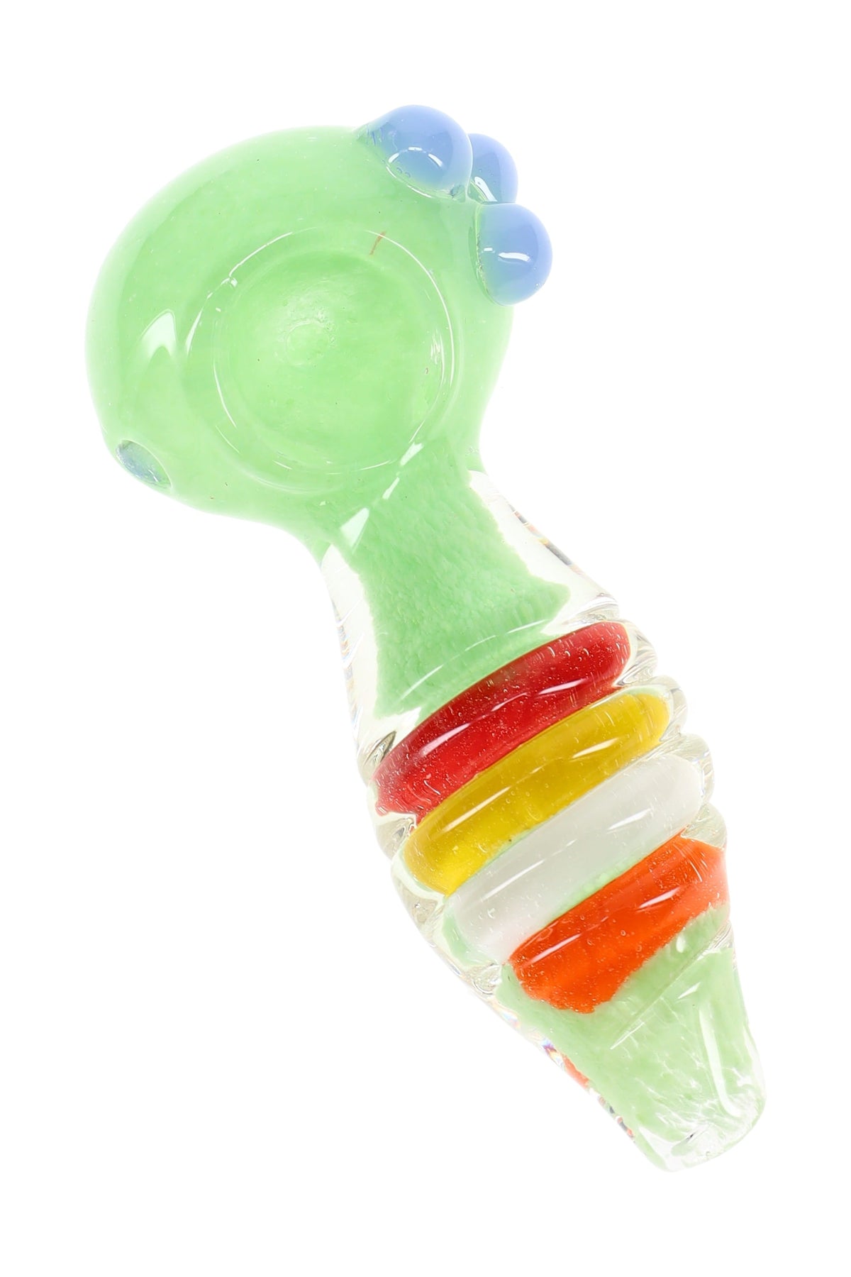 Frit Striped Ridge Glass Hand Pipe “Candy Ridges” – 4″ – Assorted Colors