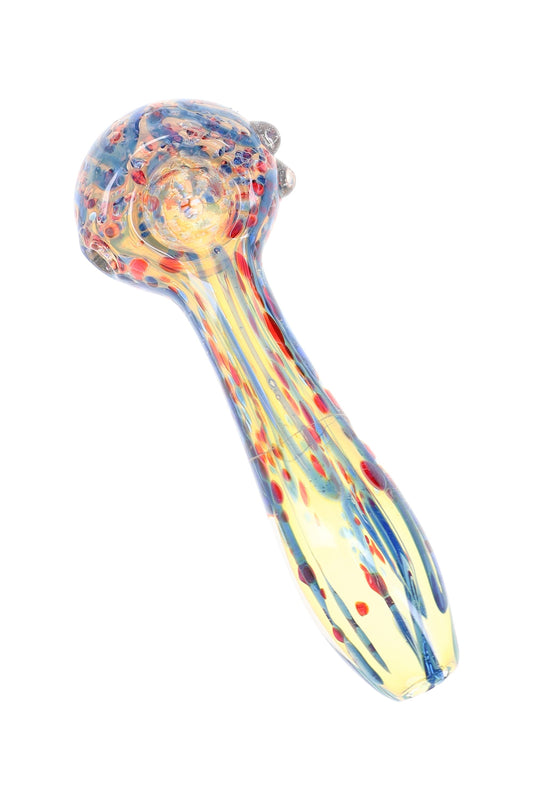 Color-Changing Fumed Frit Spoon Pipe “Comet Trail” – 4½″ – Assorted Colors