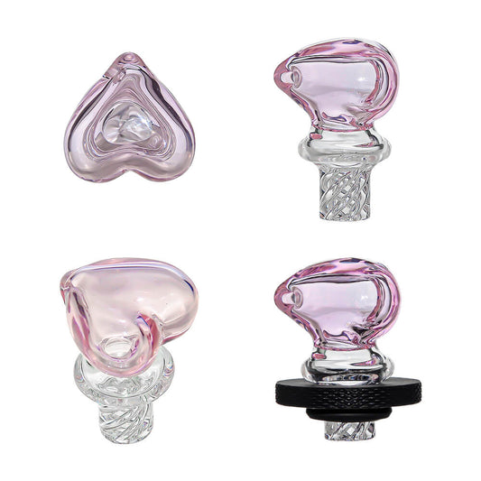 Pink Heart Whisper Spinning Carb Cap For Switch 2 & Fits OD 20MM Banger