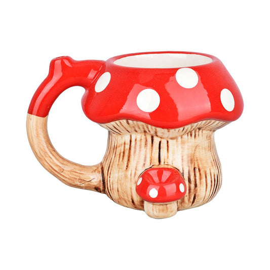 Red Mushroom Ceramic Pipe Mug - 6oz