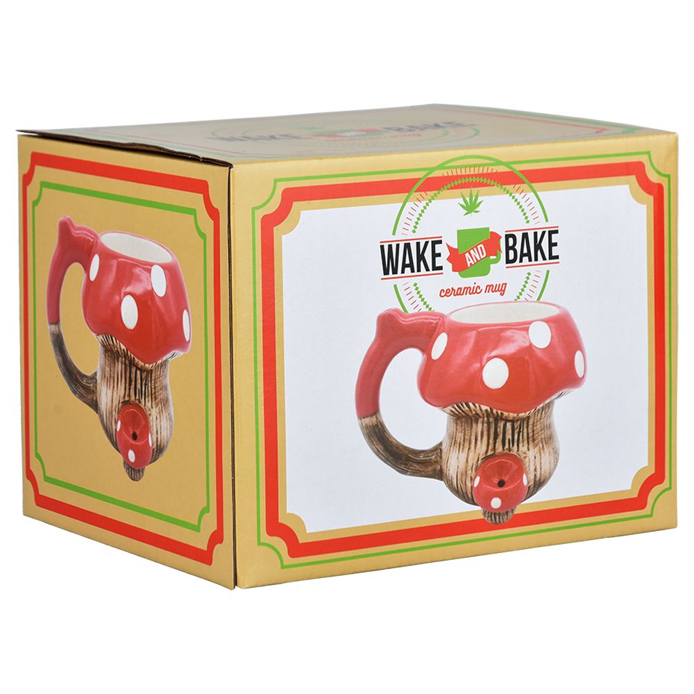 Red Mushroom Ceramic Pipe Mug - 6oz