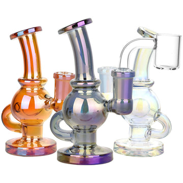 Pulsar Visible Spectrum Electroplated Glass Ball Rig - 4.75" / 14mm F / Colors Vary