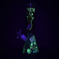 Aliens And Hemp Leaves Glow Glass Beaker Water Pipe-10" / 14mm F / Designs Vary