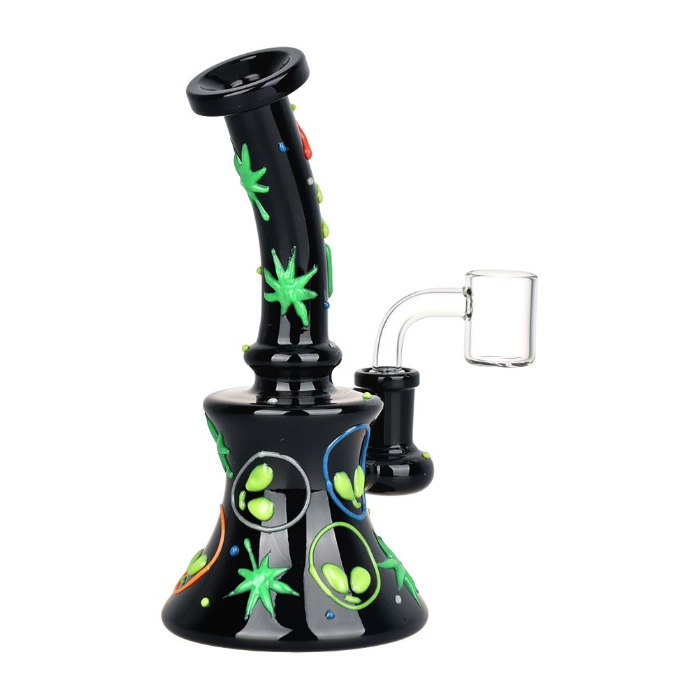 420 Alien Glow In The Dark Glass Dab Rig - 6.5" / 14mm F