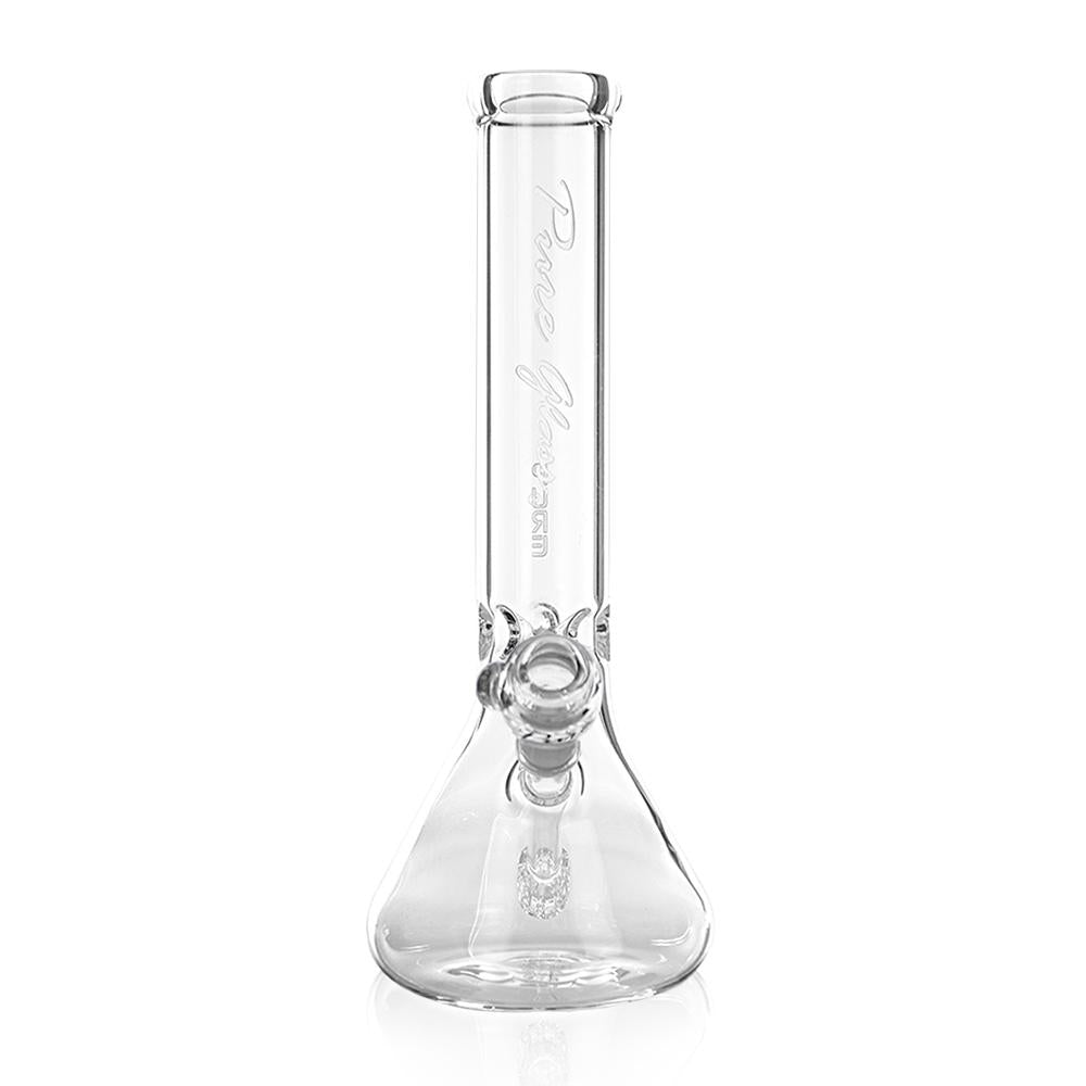 Pure Glass - 12" - Grid Gatling Beaker - Male - Clear (WPPU-05958)