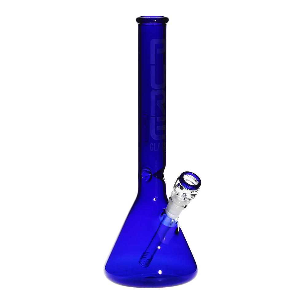 Pure Glass - 14" 38mm x 4mm - Beaker - Blue (WPPU-00009)