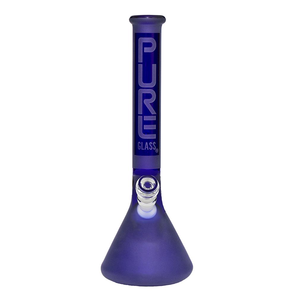 Pure Glass - 14" 38mm x 4mm - Beaker - Blue Frost (WPPU-00564)