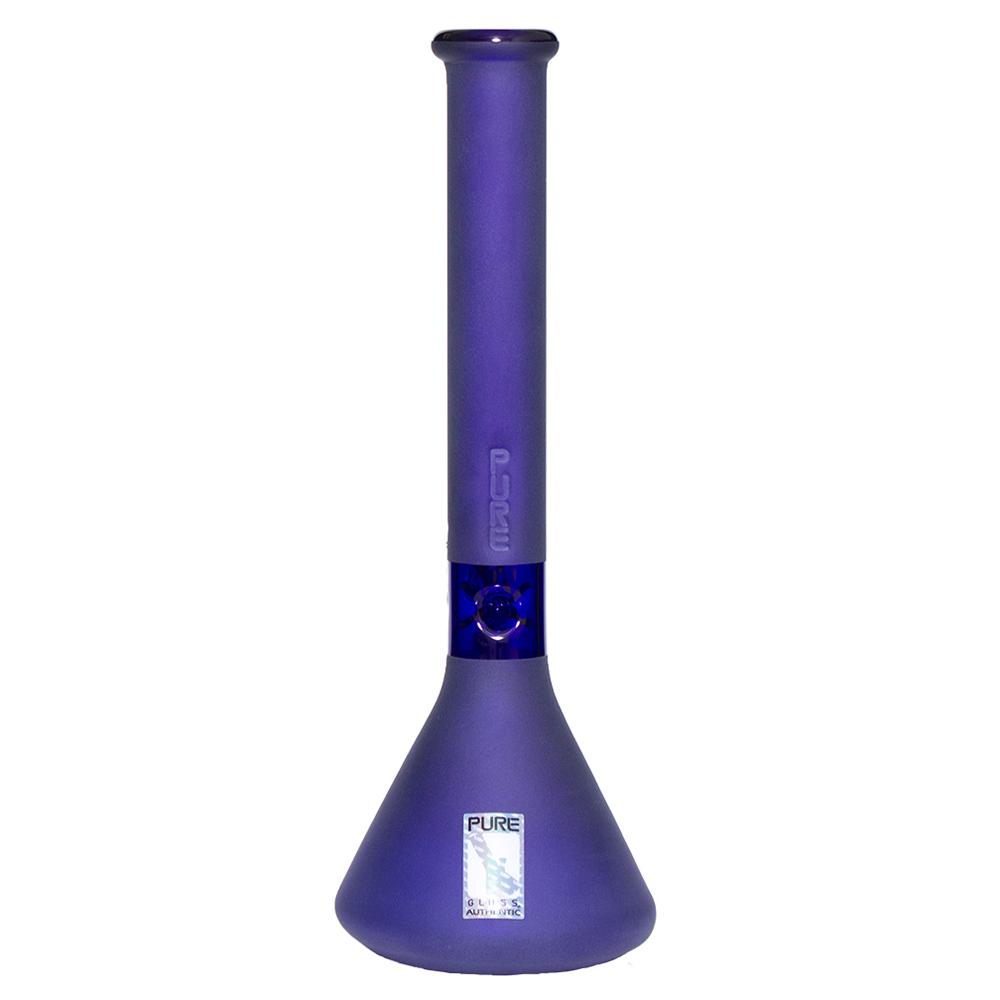 Pure Glass - 14" 38mm x 4mm - Beaker - Blue Frost (WPPU-00564)