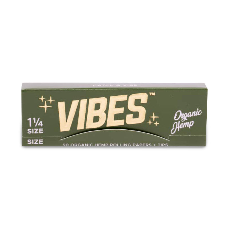 Vibes Papers 1 ¼ Size Organic Hemp Rolling Papers and Vibes Tips