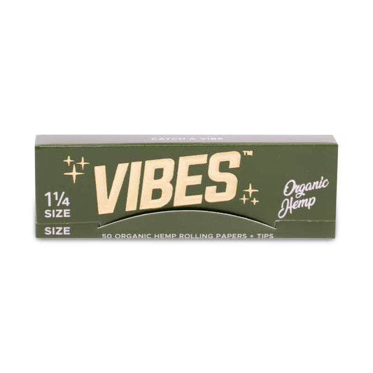 Vibes Papers 1 ¼ Size Organic Hemp Rolling Papers and Vibes Tips