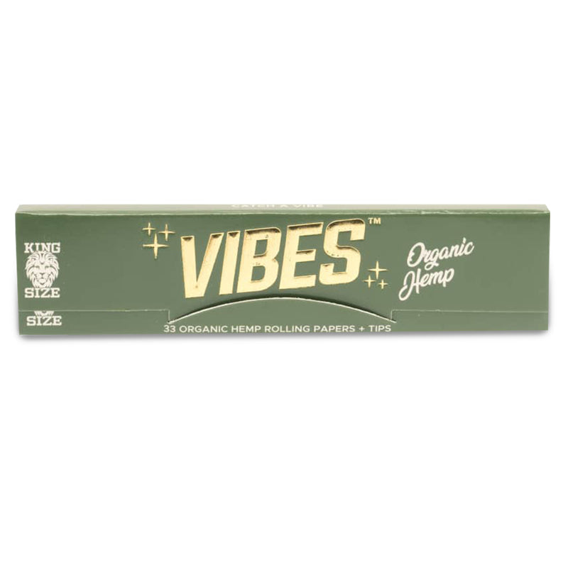 Vibes Papers King Size Organic Hemp Rolling Papers and Vibes Tips